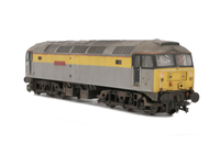 A picture of 47702 with full respray to Dutch livery. Details include: pipe on nose, finer aerials, body lowered, etched roof fan and grills, renumbered, detailed buffer beam at one end and semi detailed at coupling end, etched nameplates, moulded nose handrails replaced with wire including pommels and nose catch added.