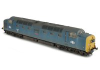 A picture of 55020 conversion to glass headcode version, renumbered including livery modifications. Other details include: etched work plates, finer nose end handrails, air horn brackets on roof, driver, detailed buffer beam at one end and semi detailed at coupling end. bogie modification to reduce gap between body and bogies, roof grills replaced with much finer 3D etched versions, etched nameplates and speedo cable added.