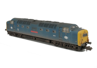 A picture of D9002 conversion to glass headcode version, renumbered including livery modifications. Other details include: etched work plates, bogie modification to reduce gap between body and bogies and etched nameplates.