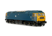 A picture of D1719 in ex works condition with Semi detailed buffer beam at both ends, renumbered, headcodes changed, moulded nose handrails replaced with wire, body lowered, nose catch and etched 3D fan and grill fitted.