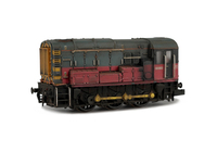 A picture of 08802 Renumbered, detailed buffer beam including extra pipework under buffer at one end, modified piping, driver and warning flashes changed.