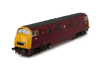 A picture of D832 IN preserved condition with added cantrail. Other details include: moulded nose end handrails replaced with wire, detailed buffer beam at one end and semi detailed at coupling end, etched nameplates/workplates, renumbered, driver, later warning flashes, holes added to wheels and moulded roof grills replaced with 3D etched fans, grills and ladders.