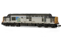 A picture of 37517 Details include bogie modification to reduce gap between body and bogies, moulded roof grill replaced with 3D etched fan and grill, speedo cable added, driver, etched plaques, renumbered and semi detailed buffer beam at both ends.