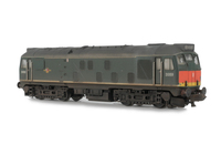 A picture of D5159 with experimental orange dayglow warning panel. Other details include: conversion to a headcode box version with top lights plated over, finer nose end handrails, semi detailed buffer beam at both ends, renumbered, etched workplates, etched 3D roof grill with fan, body grill changed, snowploughs, speedo cable added and battery box modification.