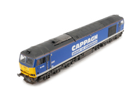 A picture of 60028 with full respray to Cappagh livery, Other details include: detailed buffer beam and semi detailed detailed buffer beam at the coupling end, snowploughs fitted at coupling end with notch for couplers, white piping added to bogies, driver fitted and body lowered.