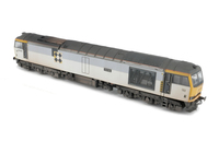 A picture of 60090 Details include: renumbered, grey bands resprayed to faded shades, faded white on coal branding, detailed buffer beam and semi detailed detailed buffer beam at the coupling end, snowploughs fitted at coupling end with notch for couplers, driver fitted, etched plates and body lowered.