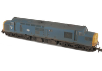 A picture of 37223 With semi respray of body with boiler ports smoothed over, bogie modification to reduce gap between body and bogies, renumbered, nose catches, frost grill, moulded roof grill replaced with 3D etched version, speedo cable, driver, finer nose end handrails and semi detailed buffer beam at both ends.