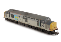 A picture of 37719 Details include: bogie modification to reduce gap between body and bogies, finer aerials, moulded roof grill replaced with 3D etched fan and grill, semi detailed buffer beam at both ends, sector livery changed, etched arrows and depot plaques fitted.