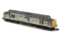 A picture of 37684 Details include: bogie modification to reduce gap between body and bogies, finer aerials, nose catches, moulded roof grill replaced with 3D etched fan and grill, semi detailed buffer beam at both ends, sector livery changed, etched arrows depot plaques and nameplates fitted.