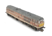 A picture of D5579  Added details include: livery adjustments with sywp added, semi detailed at both ends, headcodes changed, etched work plates and shed plates and roof grills replaced with 3D etched fan and grill.