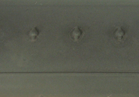 A picture of close up of coach roof showing special effect of the way dirt and water coalesces. 