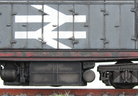 A picture of 58029 showing the dappled fading effect on the panels and paint peeling on the underframe.