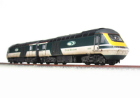 A picture of 43018/012 Dapol HST resprayed into GW Merlin Livery with plated over guard door and driver fitted.