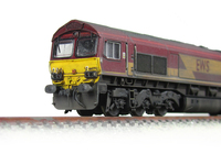 A picture of 66070 renumbered, detailed buffer beam at one end and front end handrails replaced with wire and pommels added.