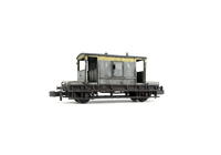 A picture of 20 Ton Brake Van with modified grab rails, repaint to Dutch livery, etched work plates and special effects of paint peeling, rust and fading.