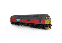 A picture of 47790 showing a partial respray to RES livery. Base model has been converted to a cutaway buffer beam example with etched kick plates and modified battery box. Other details include: detailed buffer beam at one end and semi detailed at coupling end, moulded nose handrails replaced with wire, renumbered, driver fitted, etched nameplates, mu cables added, body lowered, finer ariels, rectangular buffers, snowploughs and nose catch added