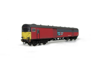 A picture of PCV made from an etched brass kit and sprayed into RES livery with added details of: wire handrails, extensive nose end details added. detailed buffer beam, door knobs, glazing, underframe completely reworked to match prototype, steps added to bogie side frames and underframe, roof pod and etched windscreen wipers