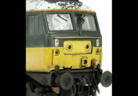 A picture of 47525 showing a very shabby loco based on prototype photos from the early 90&#x27;s. Details include heavy fading and special effects of mottled peeling roof, detailed buffer beam at one end, moulded nose handrails replaced with wire including pommels, renumbered, driver fitted, finer ariels, battery box changed and nose catch added