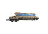 A picture of Autoballaster re liveried to Network Rail with blanking patch over former logo and load added.