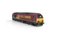 A picture of 67004 with detailed buffer beam at one end and semi detailed at coupler end, moulded jumper cables replaced with wire versions, renumbered, etched nameplates and driver fitted.