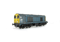 A picture of D8042 with driver fitted, cab and nose ends detailed with fine discs and holes filled with respray of yellow, roof grills replaced with much finer etched fan and grill, bogie modification to reduce the gap between body and bogies, renumbered, horn grill covers made finer, detailed buffer beam at one end and semi detailed at the coupling end, finer side frame steps and speedo cable added.
