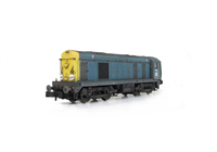 A picture of D8001 Renumbered, cab and nose ends detailed with fine discs and holes filled with respray of yellow, roof grills replaced with much finer etched fan and grill, bogie modification to reduce the gap between body and bogies, horn grill covers made finer, semi detailed buffer beam at both ends, finer side frame steps and speedo cable added.