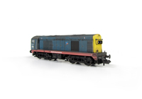 A picture of 20174 Semi respray of cab roof and running board to represent a Thornaby livery with name applied on one side. Faded paintwork in a shabby condition, renumbered, roof grills replaced with much finer etched fan and grill, bogie modification to reduce the gap between body and bogies, horn grill covers made finer, detailed buffer beam at one end and semi detailed at coupling end, finer side frame steps, speedo cable added, buffer beam squared off at detailed end and headcode surrounds made prominent.