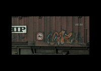 A picture of Close up of hand painted graffiti.