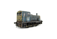 A picture of 03094 with faded paintwork, buffers painted yellow, renumbered, detailed buffer beam with coupler pockets filled, semi detailed buffer beam at coupler end, lamp brackets, handrail and extra piping added as per prototype. 