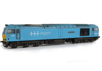 A picture of 60074 with full respray into Teenage Cancer Trust livery, faded paintwork etched nameplates, renumbered, detailed buffer beam at one end and semi detailed at coupling end, body lowered and driver fitted.