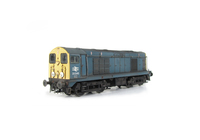 A picture of 20045 with very faded body, cab and nose ends detailed with fine discs and holes filled with respray of yellow, roof grills replaced with much finer etched fan and grill, bogie modification to reduce the gap between body and bogies, renumbered, horn grill covers made finer, detailed buffer beam at one end with squared off buffer and semi detailed at the coupling end, finer side frame steps and speedo cable added.