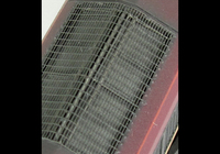 A picture of Close up of moulded roof grill replaced with etched version including pipes under the mesh.