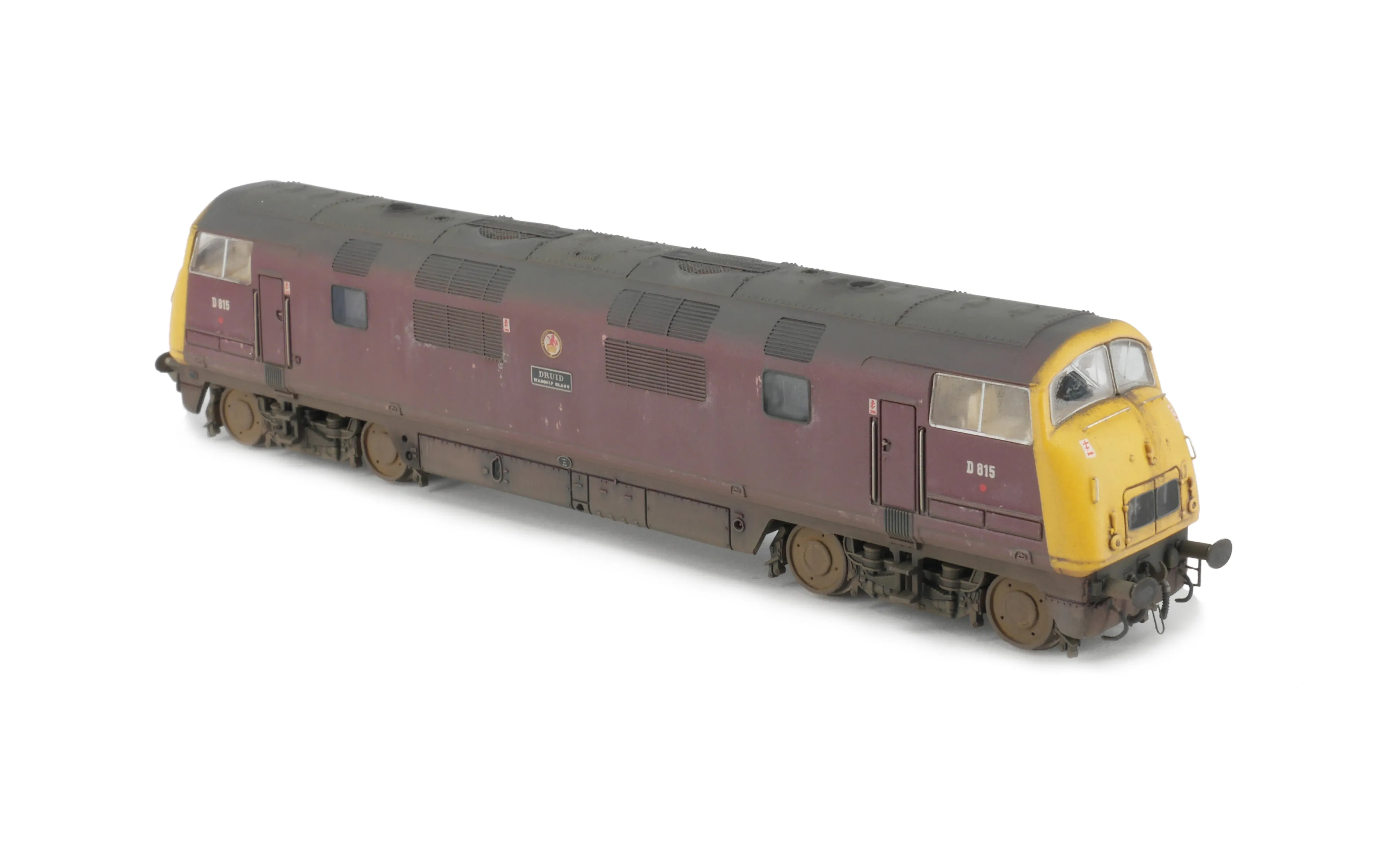 D815 Druid — weathered Warship class in maroon