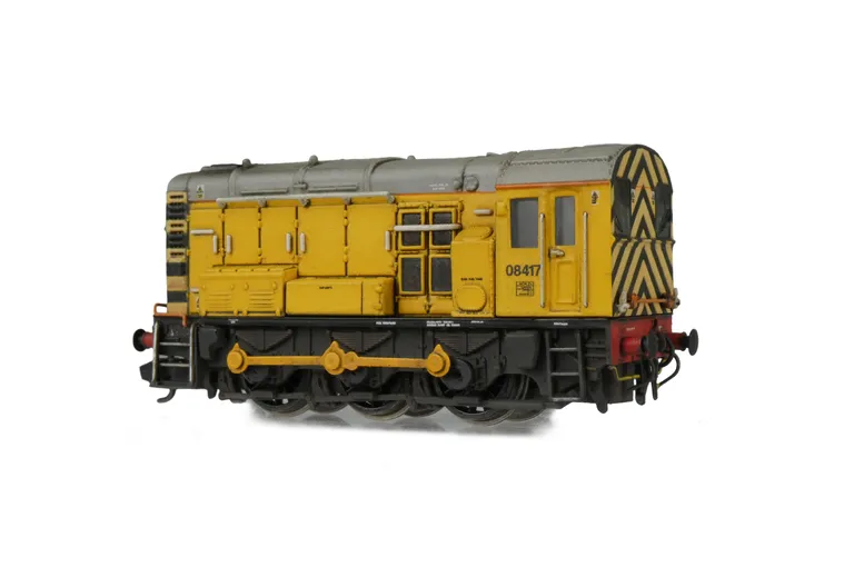 08417 with full respray into NR yellow. Renumbered, modified windows, detailed buffer beam including extra pipework under buffer at one end and semi detailed at coupling end, modified piping and finer cab handrails.