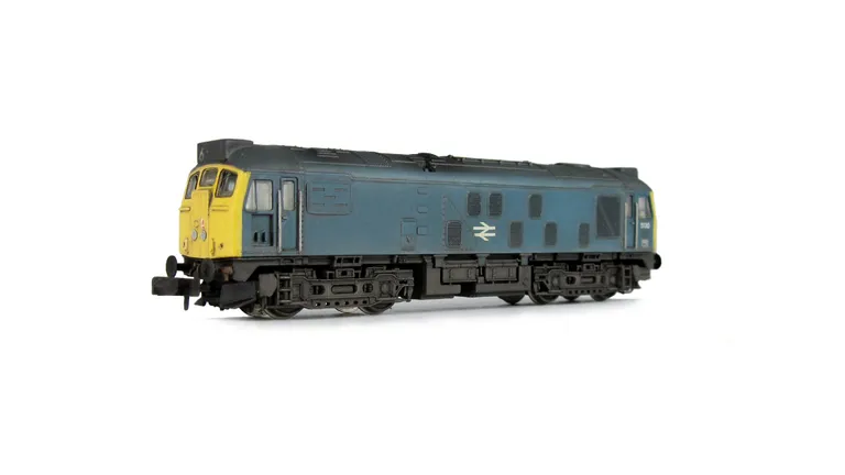 D5130 conversion to a headcode box version with end door including centre headlights, battery box modification with shorter tank, body side steps plated over, semi detailed buffer beam at both ends, renumbered, weatherised headcode panel, tablet catcher, 