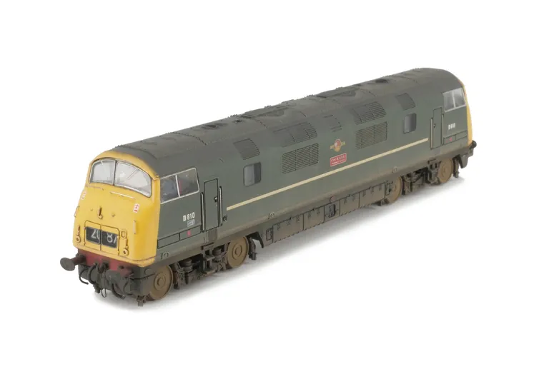 D810  Details include moulded nose end handrails replaced with wire, detailed buffer beam at one end, headcodes changed, etched nameplates/workplates and driver fitted