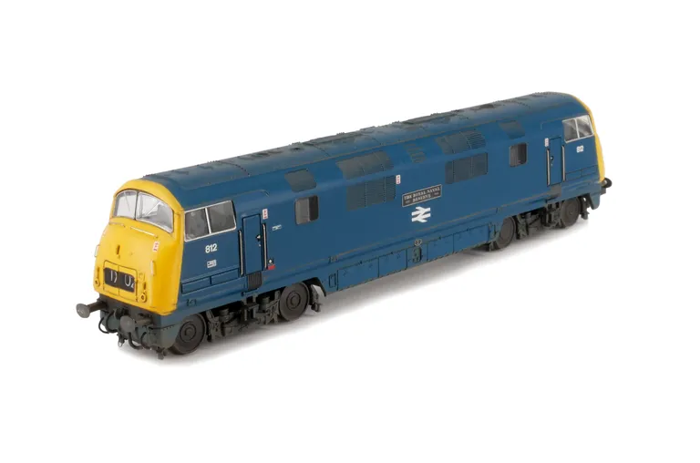 D812  Details include moulded nose end handrails replaced with wire, detailed buffer beam at one end, headcodes changed, etched nameplates/workplates and driver fitted