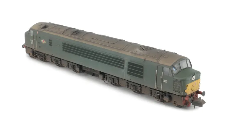 D10 with converted body side grills to vertical type with see through etch. Other details include: renumbered, etched work plates and nameplates, slimmed down headcode discs with extra catches added, more accurate etched 3D fan and grill and semi detailed