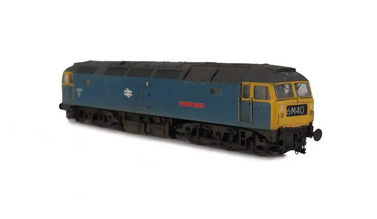 47076 Details include fading, renumbered, body lowered, etched fan and grills, detailed buffer beam at one end and semi detailed at coupling end, moulded nose handrails replaced with wire including pommels, etched nameplates and work plates, driver, headc