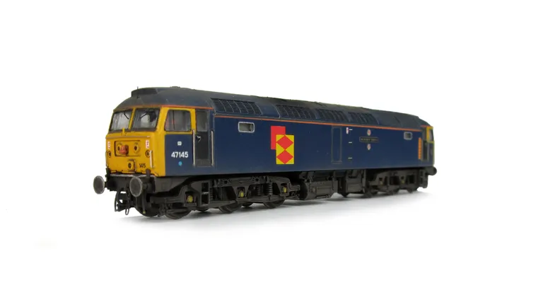 47145 Full respray into Tinsley blue with re-livery to RFD. Details include: finer aerials, body lowered, etched fan and grills, renumbered, detailed buffer beam at one end and semi detailed at coupling end, molded nose handrails replaced with wire includ