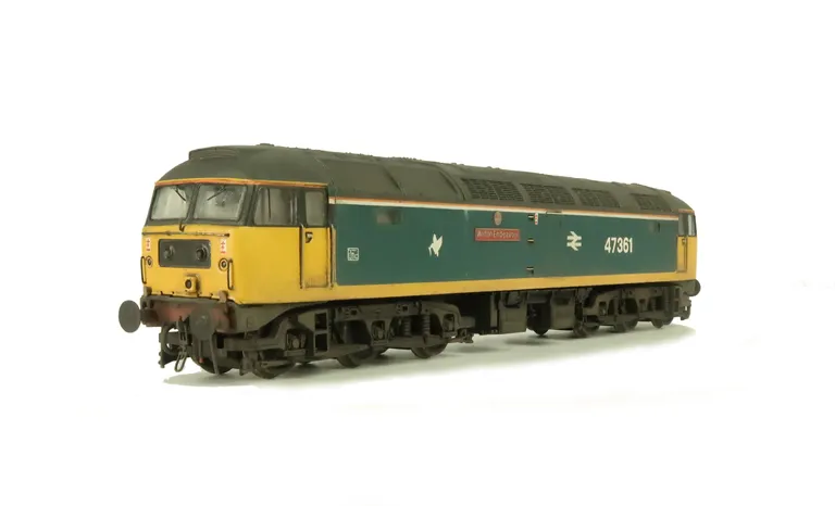 47361 Full respray into Thornaby blue livery. Details include: aerials taken off and smoothed over, body lowered, etched fan and grills, renumbered, detailed buffer beam at one end and semi detailed at coupling end, moulded nose handrails replaced with wi