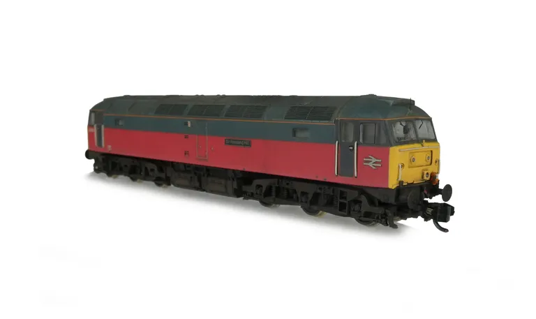 47474 with semi detailed buffer beam at both ends, etched nameplates and symbols, moulded nose handrails replaced with wire, body lowered, nose catch and etched 3D fan and grill fitted.