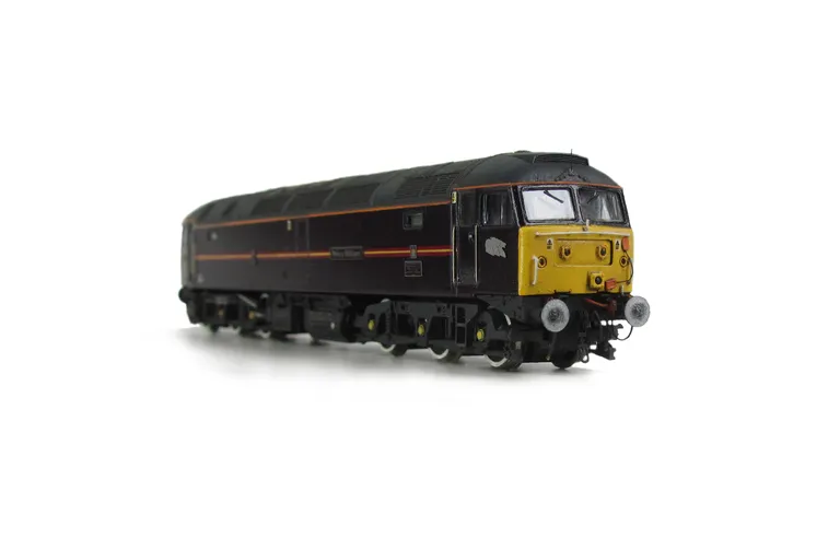 47798 showing a full respray into EWS Royal livery (all stripes are a respray inc centre banding with no transfers used). Base model has been converted to a cutaway buffer beam example with etched kick plates and modified battery box. Other details includ