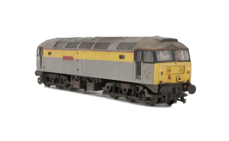 47702 with full respray to Dutch livery. Details include: pipe on nose, finer aerials, body lowered, etched roof fan and grills, renumbered, detailed buffer beam at one end and semi detailed at coupling end, etched nameplates, moulded nose handrails repla