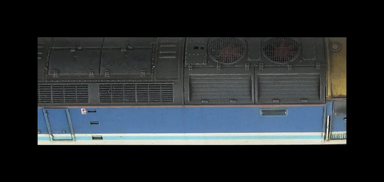 47475 Full respray into Provincial livery. Details include finer ariels, body lowered, etched fan and grills, renumbered, detailed buffer beam at one end, semi detailed buffer at coupling end, moulded nose handrails replaced with wire including pommels an