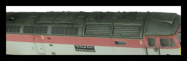 47972 Full respray into Technical Services livery. Details include finer ariels, body lowered, etched fan and grills, lamp marker pods on nose, etched nameplates, renumbered, detailed buffer beam at one end, semi detailed buffer at coupling end, moulded n