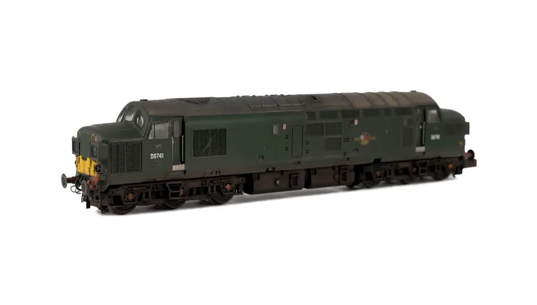 D6741 Details include: detailed buffer beam at one end and semi detailed at coupler end, nose end etched air horns and headcode surrounds. moulded roof grill replaced with 3D etched fan and grill, bogie mod to reduce gap between body and bogies, speedo ca
