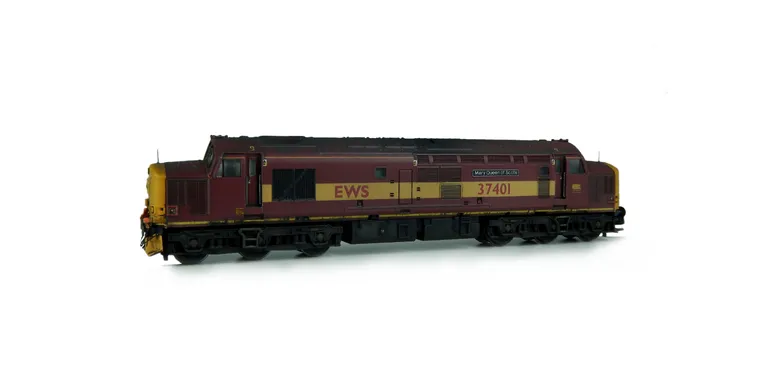 37401 Details include bogie modification to reduce gap between body and bogies, moulded roof grill replaced with 3D etched fan and grill, finer aerial, speedo cable added, driver, detailed buffer beam at one end and semi detailed at coupling end, nose bra