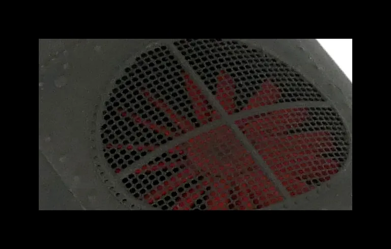 Close up of roof etched fan and grill.