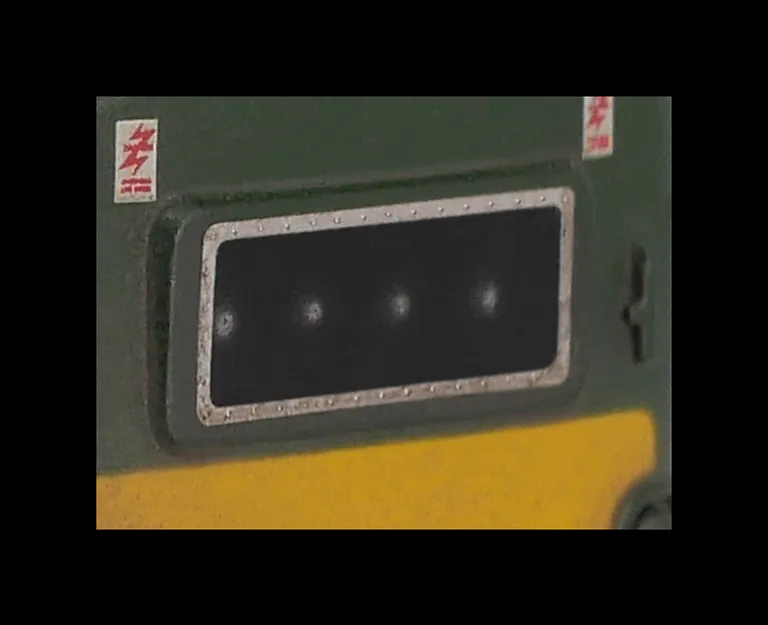 Close up of etched headcode surround.